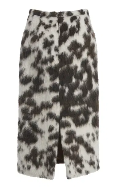 Dries Van Noten Sokna Cow-Motif Jacquard Midi Skirt - Brown | Thumbnail 4