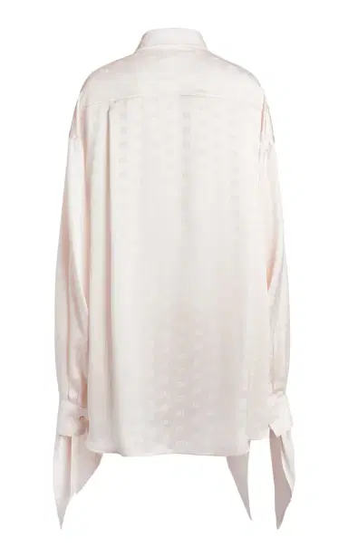 Balenciaga Knotted-Cuff Logo-Jacquard Silk Shirt | Thumbnail 5 Balenciaga Knotted-Cuff Logo-Jacquard Silk Shirt | Thumbnail 5