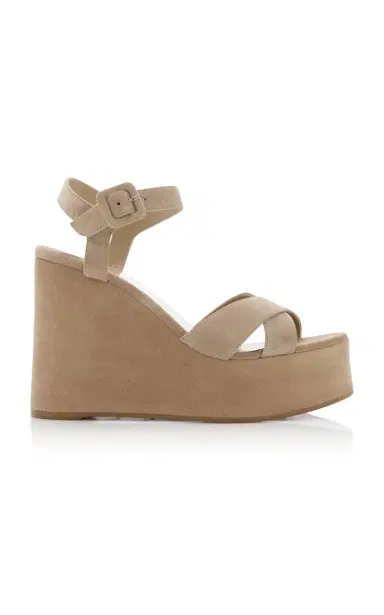Christian Louboutin Supramariza 130mm Suede Platform Wedge Sandals | Thumbnail 1 Christian Louboutin Supramariza 130mm Suede Platform Wedge Sandals | Thumbnail 1