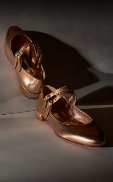 Christian Louboutin Sweet Jane Metallic-Leather Flats | Thumbnail 2 Christian Louboutin Sweet Jane Metallic-Leather Flats | Thumbnail 2