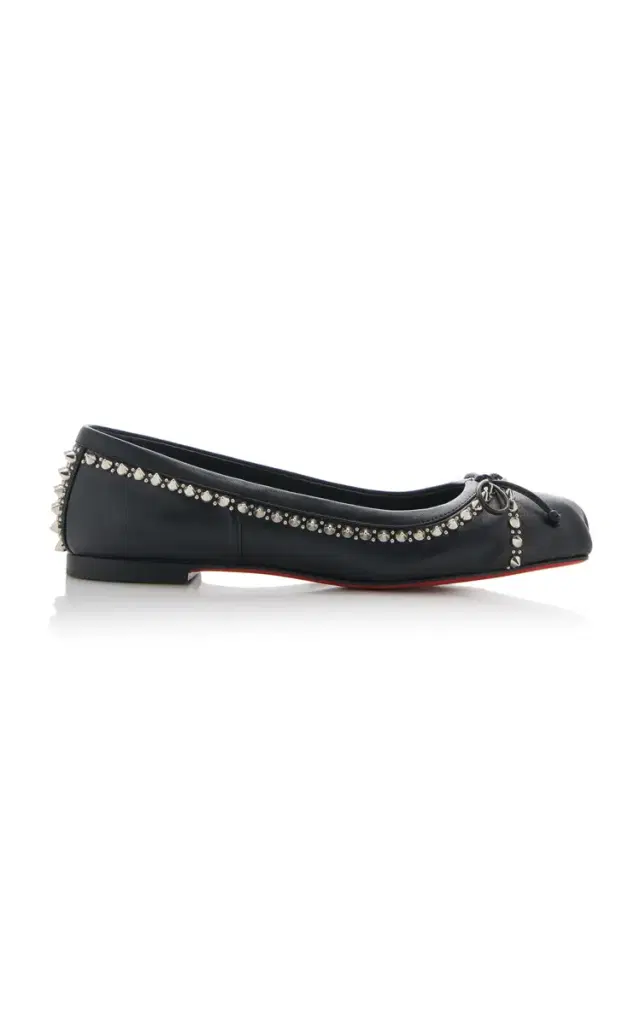 Christian Louboutin Mamadrague Spiked Leather Ballet Flats