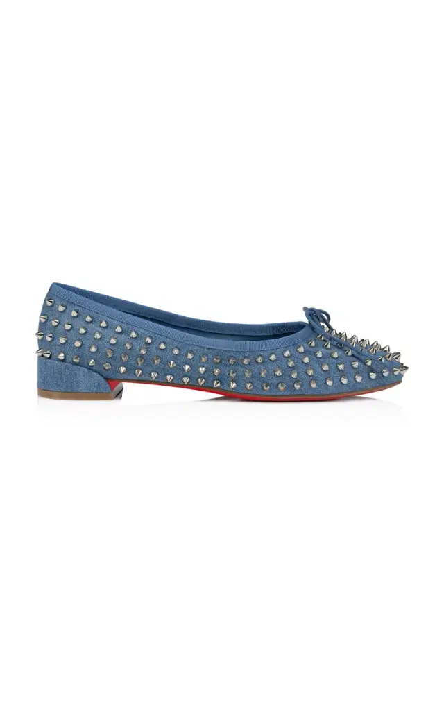 Christian Louboutin Sweetie Jane Studded Denim Flats
