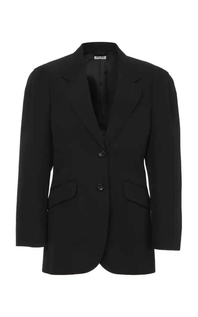 Puff-Sleeve Wool Blazer