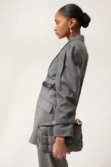 Miu Miu Puff-Sleeve Checked Wool Blazer | Thumbnail 4 Miu Miu Puff-Sleeve Checked Wool Blazer | Thumbnail 4