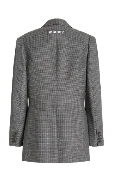 Miu Miu Puff-Sleeve Checked Wool Blazer | Thumbnail 6 Miu Miu Puff-Sleeve Checked Wool Blazer | Thumbnail 6