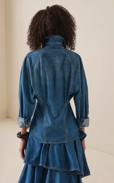 ALAÏA Curved Denim Shirt | Thumbnail 4