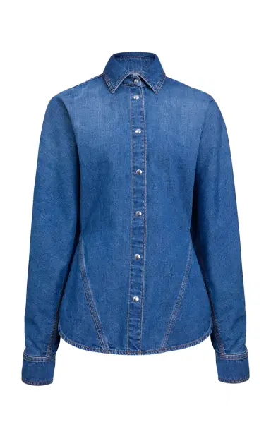 ALAÏA Curved Denim Shirt | Thumbnail 6