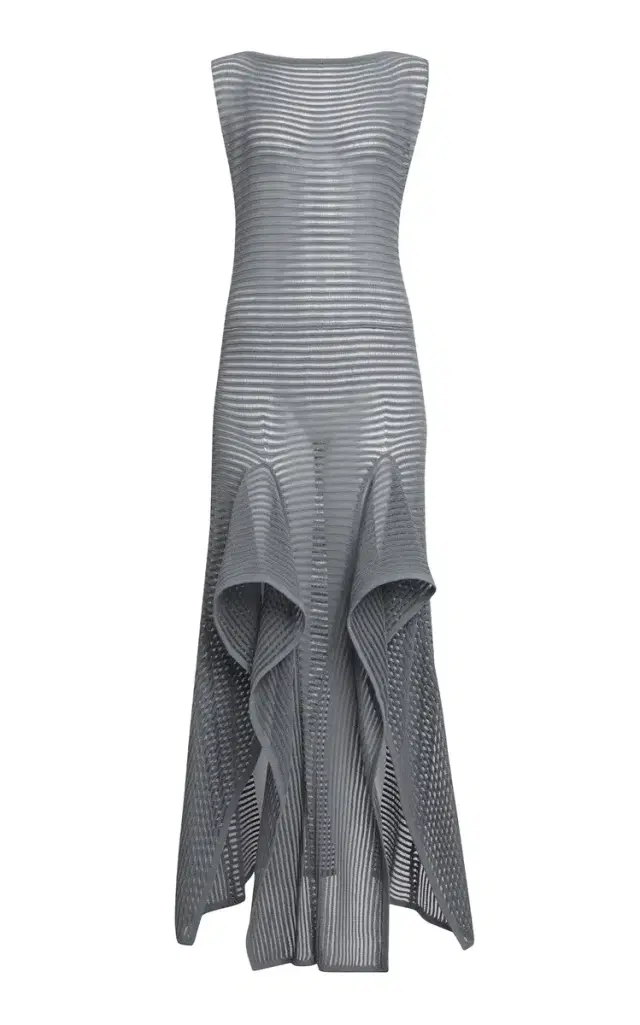 ALAÏA Ladder-Stitched Cotton-Blend Midi Dress