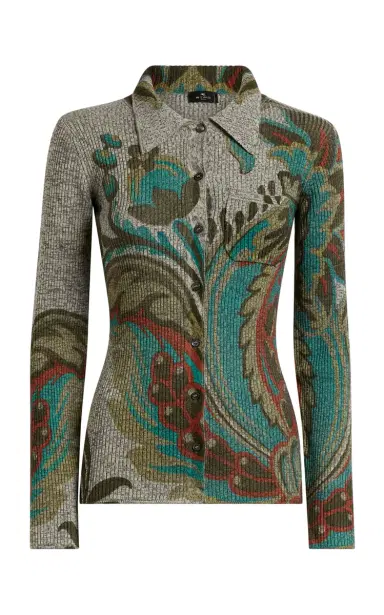 Etro Paisley-Jacquard Wool Cardigan | Thumbnail 2