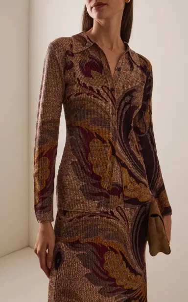 Etro Paisley-Jacquard Wool Cardigan | Thumbnail 3