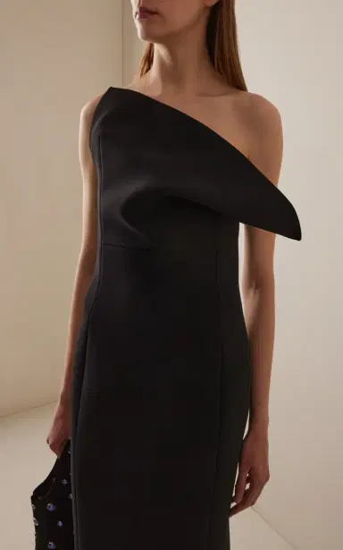 Khaite Cato Draped Double-Faced Crepe Maxi Dress | Thumbnail 3