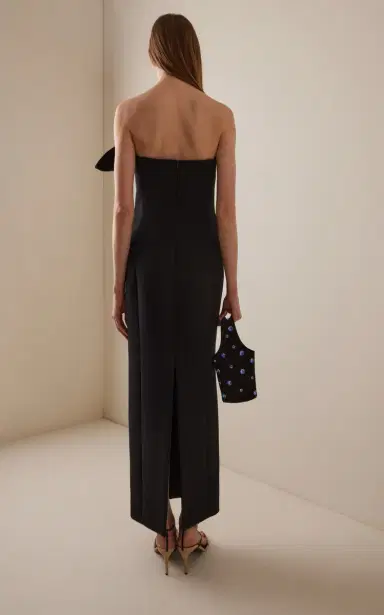 Khaite Cato Draped Double-Faced Crepe Maxi Dress | Thumbnail 4