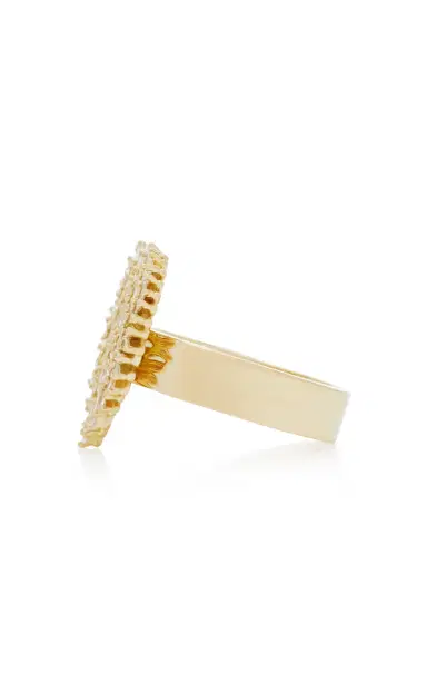 Suzanne Kalan 18K Yellow Gold And White Diamond Heart Ring | Thumbnail 4