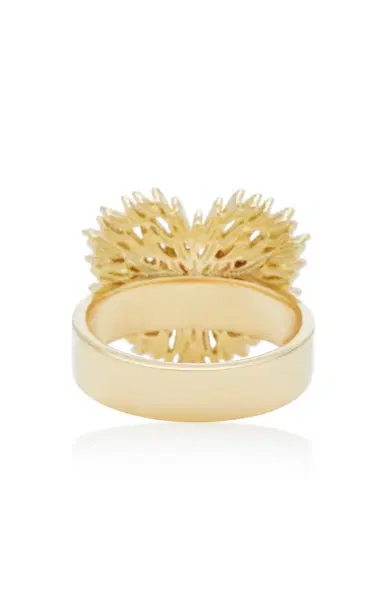 Suzanne Kalan 18K Yellow Gold And White Diamond Heart Ring | Thumbnail 5