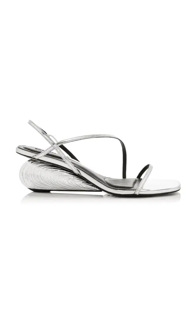 Bridget Metallic Wedge Leather Sandals