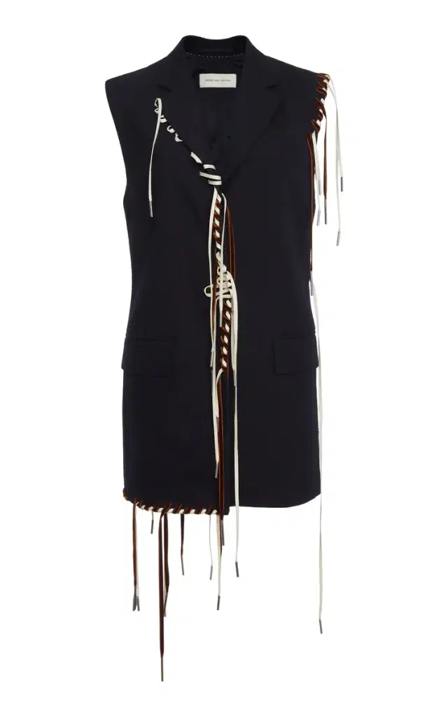 Dries Van Noten Bimbila Whipstitched Wool Vest
