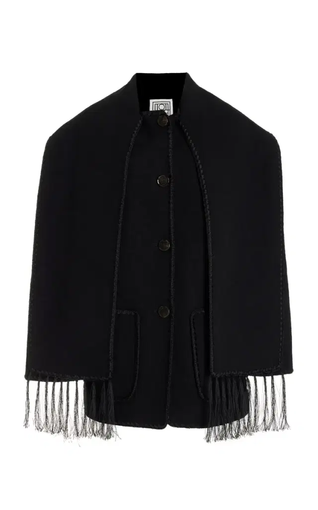 Embriodered Wool-Blend Scarf Jacket