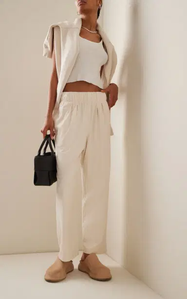 Les Tien Pleated Cotton Wide-Leg Pants | Thumbnail 2 Les Tien Pleated Cotton Wide-Leg Pants | Thumbnail 2