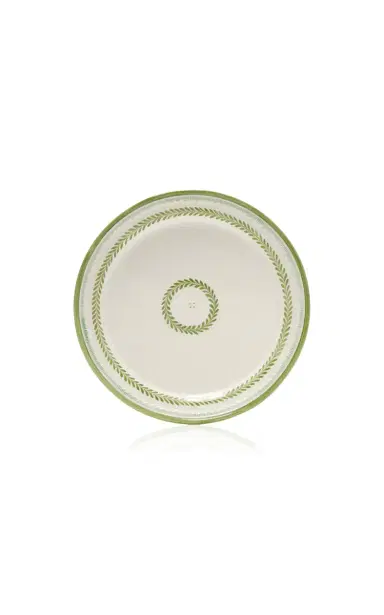 Moda Domus Set-of-Two Leaf-Painted Creamware Dessert Plates - Green | Thumbnail 3 Moda Domus Set-of-Two Leaf-Painted Creamware Dessert Plates - Green | Thumbnail 3