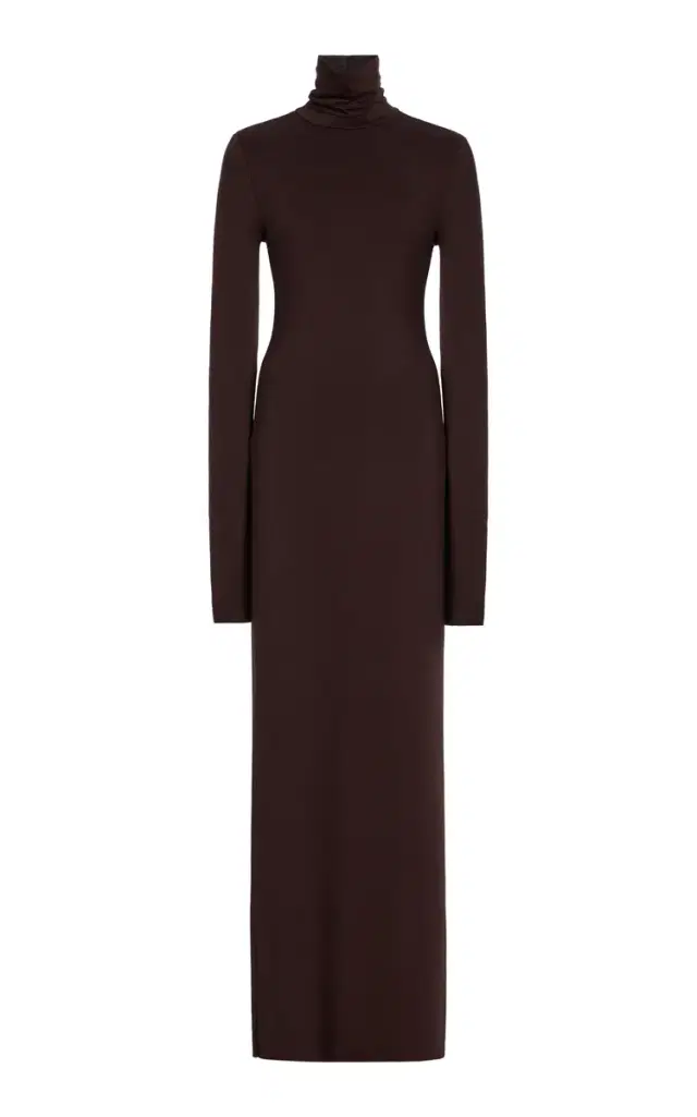 Jersey Turtleneck Maxi Dress