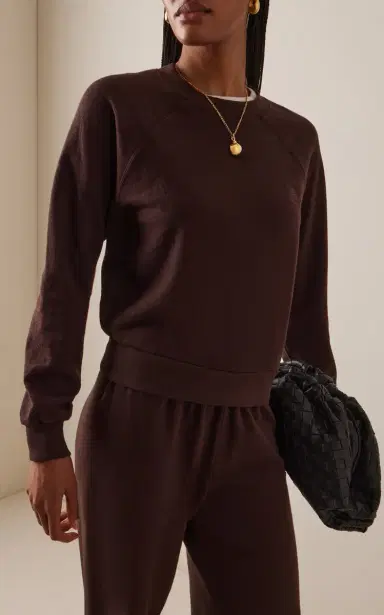 ÉTERNE Shrunken Cotton Sweatshirt | Thumbnail 3 ÉTERNE Shrunken Cotton Sweatshirt | Thumbnail 3
