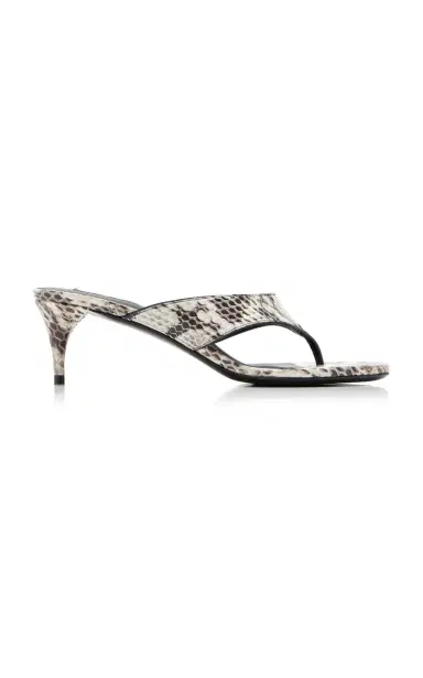 Alaïa Infradito Snake-Effect Leather Thong Sandals | Thumbnail 1 Alaïa Infradito Snake-Effect Leather Thong Sandals | Thumbnail 1