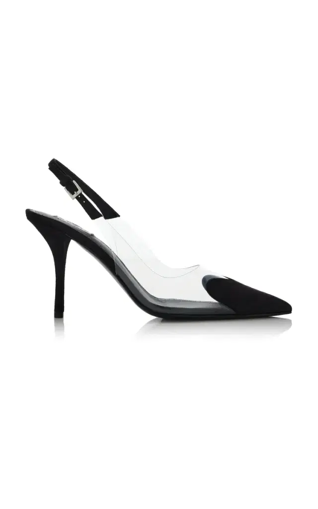 ALAÏA Le Cœur Suede Slingback Pumps