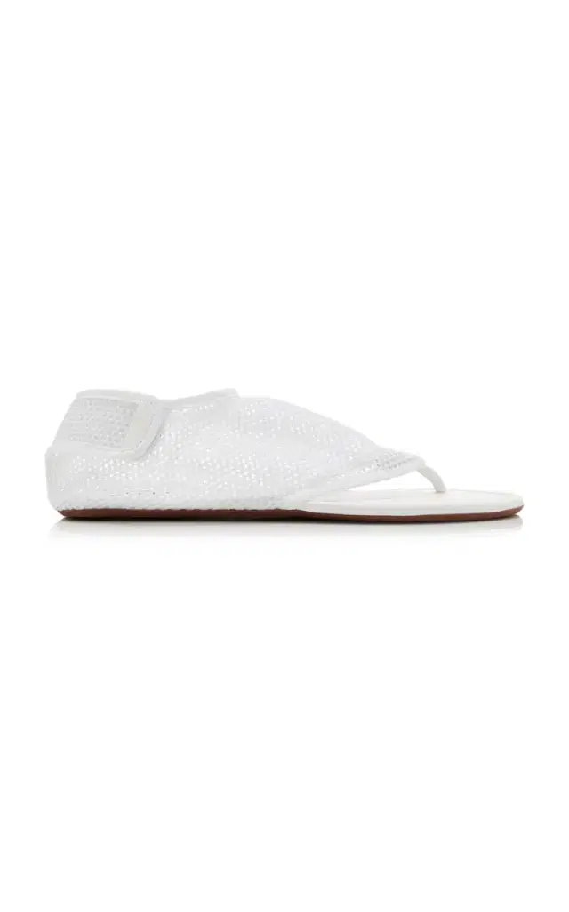 ALAÏA Fishnet Thong Sandals