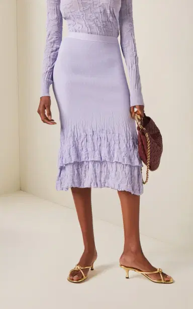 Bottega Veneta 2-in-1 Flower-Knit Cotton Skirt | Thumbnail 3 Bottega Veneta 2-in-1 Flower-Knit Cotton Skirt | Thumbnail 3