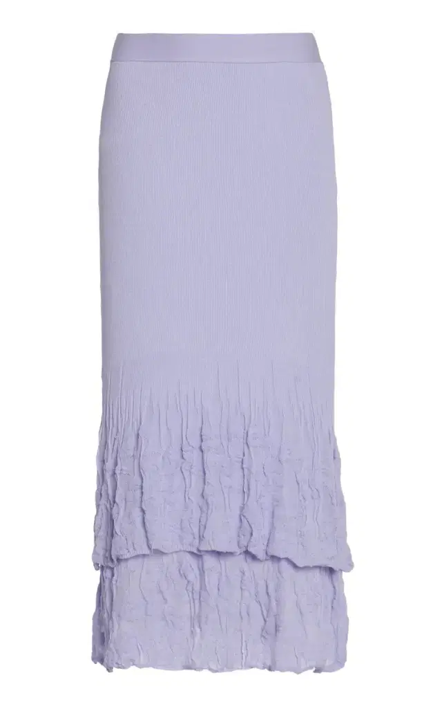 2-in-1 Flower-Knit Cotton Skirt