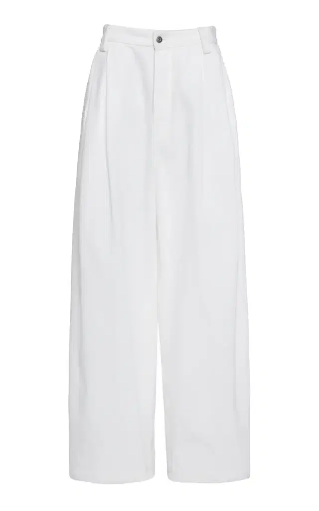 Bottega Veneta Pleated Denim Wide-Leg Trousers
