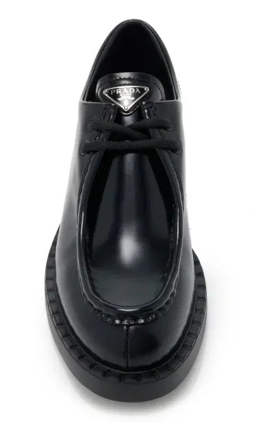 Prada Logo-Detailed Leather Oxford Loafers | Thumbnail 3