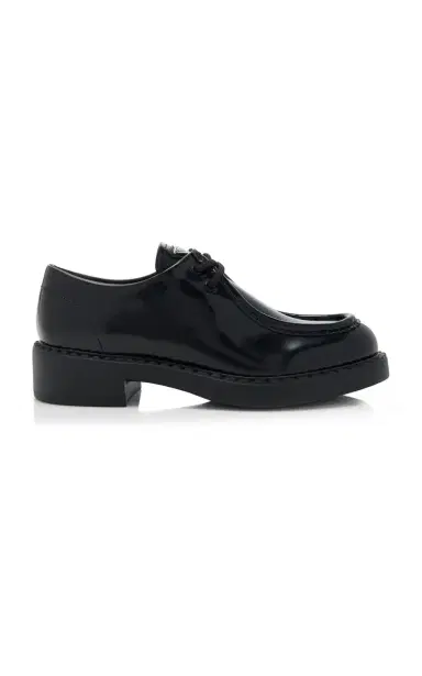 Prada Logo-Detailed Leather Oxford Loafers | Thumbnail 1