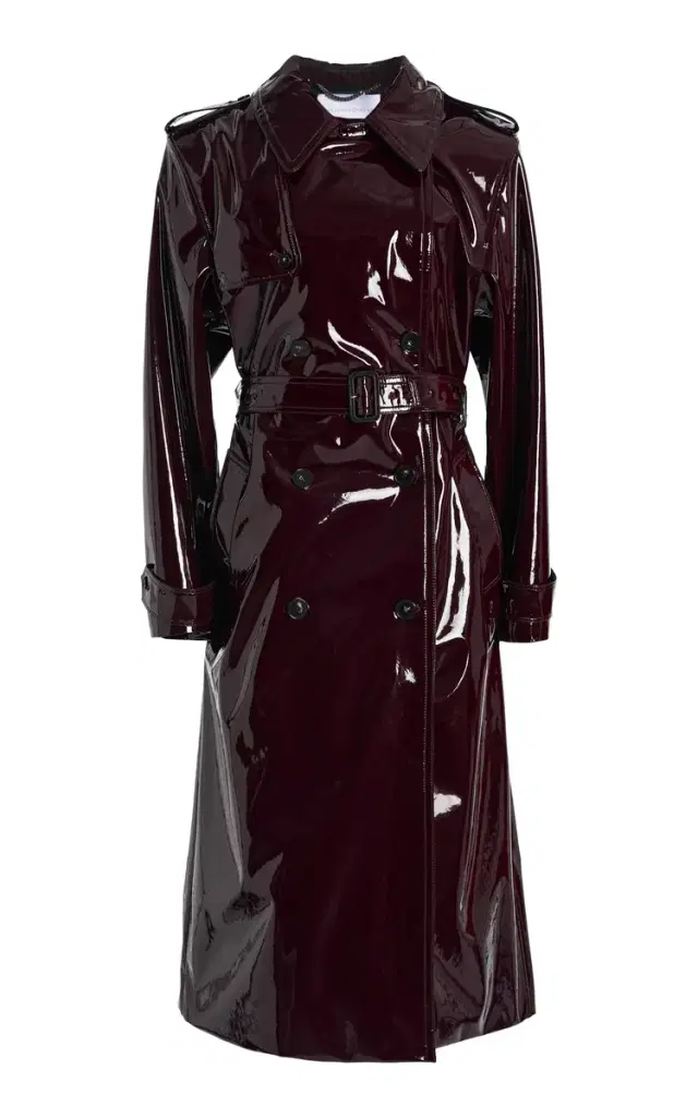 Patent Vegan Leather Trench Coat