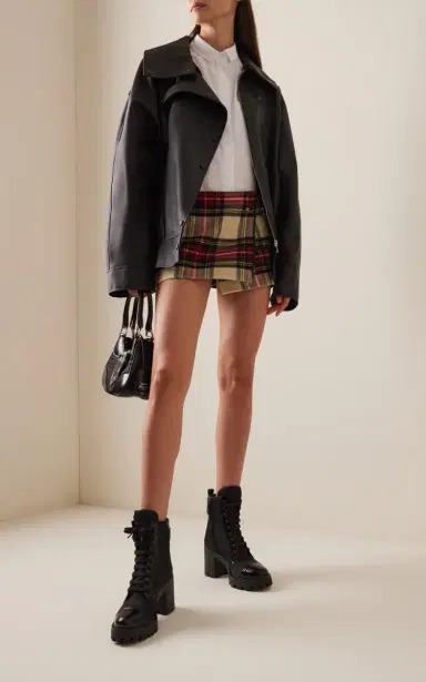 Prada Monolith Leather and Nylon Ankle Boots | Thumbnail 2 Prada Monolith Leather and Nylon Ankle Boots | Thumbnail 2