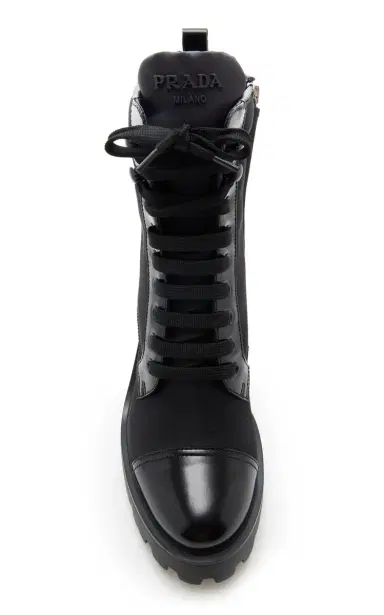 Prada Monolith Leather and Nylon Ankle Boots | Thumbnail 3 Prada Monolith Leather and Nylon Ankle Boots | Thumbnail 3