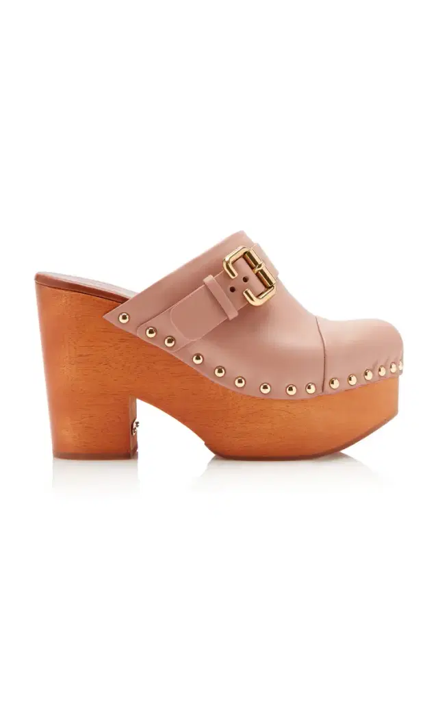 Jeannette Leather Platform Clogs