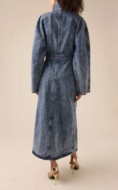 ALAÏA Spiral Denim Trench Coat | Thumbnail 4