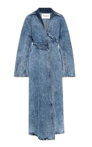 ALAÏA Spiral Denim Trench Coat | Thumbnail 1