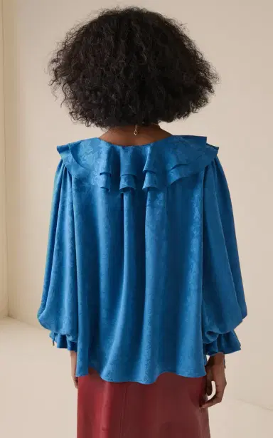 Chloé Organic-Silk Rose-Jacquard Top | Thumbnail 4 Chloé Organic-Silk Rose-Jacquard Top | Thumbnail 4