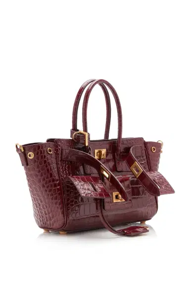 Balenciaga Bel Air Croc-Embossed Leather Carry-All Bag | Thumbnail 3