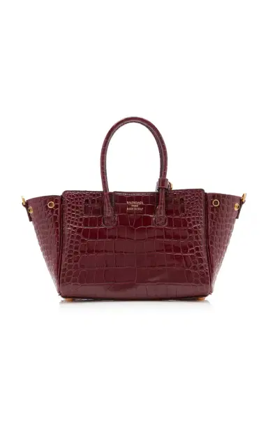 Balenciaga Bel Air Croc-Embossed Leather Carry-All Bag | Thumbnail 4