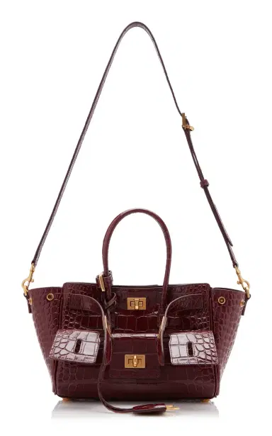 Balenciaga Bel Air Croc-Embossed Leather Carry-All Bag | Thumbnail 6