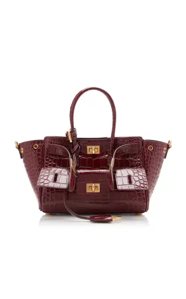 Balenciaga Bel Air Croc-Embossed Leather Carry-All Bag | Thumbnail 1
