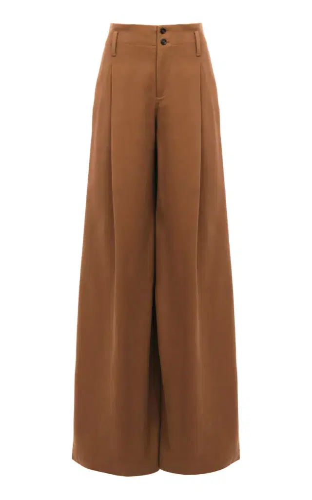 Chloé Pleated Organic Cotton Canvas Wide-Leg Pants