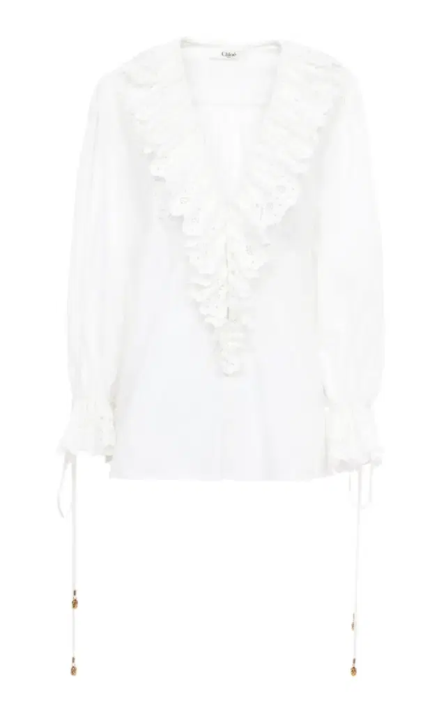 Chloé Ruffled Cotton Top