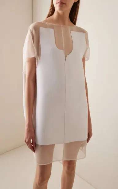 Khaite Winona Paneled Crepe Mini Dress | Thumbnail 2