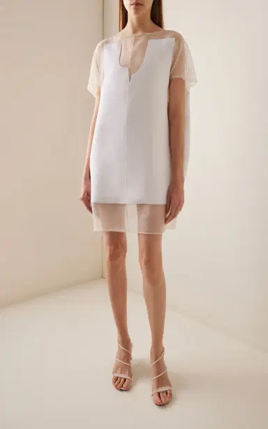 Khaite Winona Paneled Crepe Mini Dress | Thumbnail 3