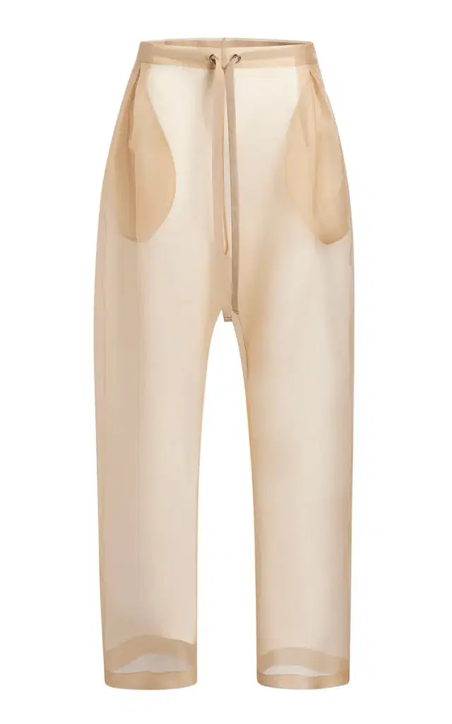 Trenton Silk-Organza Drawstring Pants