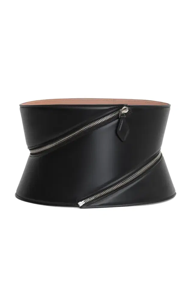 ALAÏA Zip Leather Corset Belt